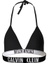 Μαγιό Τριγωνάκι Top Calvin Klein Triangle KW0KW01824-BEH με δέσιμο στο λαιμό και την πλάτη, ΜΑΥΡΟ